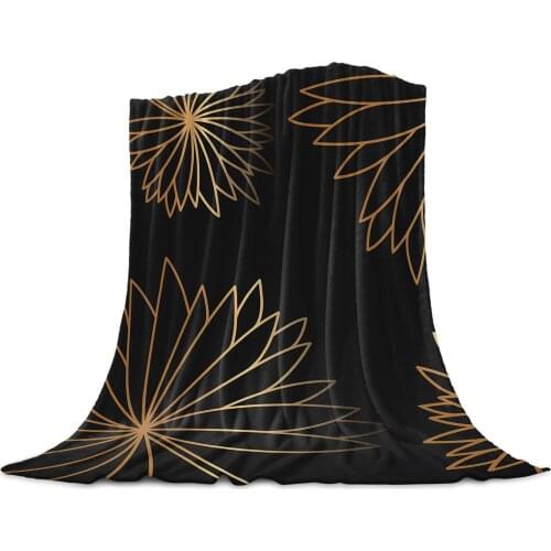 Flower Pattern Black Home Textile Blanket Cover Decorative Fleece Blankets for Sofa Bed Throw Blanket for Kids Adults