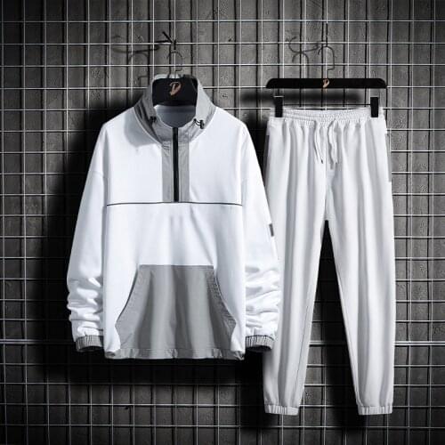 Mens Casual Tracksuit Set Autumn Spring Wear Men Two Pieces Set Sportswear Hoodie+Sweatpants Jogger Running Suit Oversize M~8XL