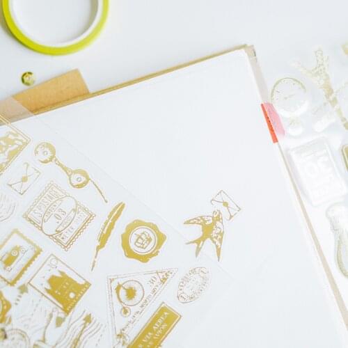 Fromthenon Retro Transparent Stickers Travelers Notebook Diary Sticker Planner Accessories Handmade Sticker Office School