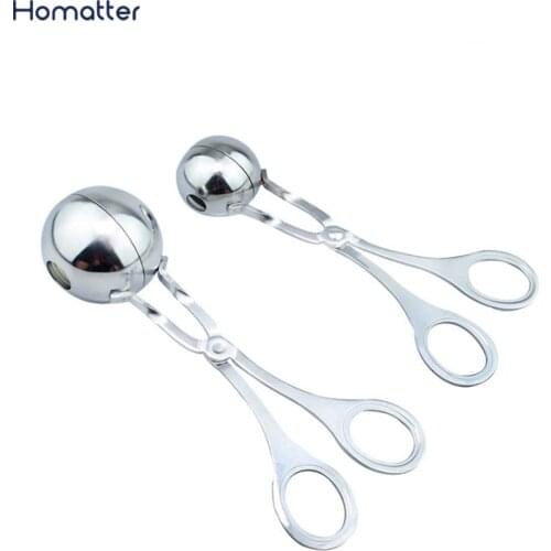 Homatter Meatball Clip Stainless Steel Stuffed Meatball Maker DIY Fish Ball Rice Ball Making Mold Non-Stick Kitchen Tool