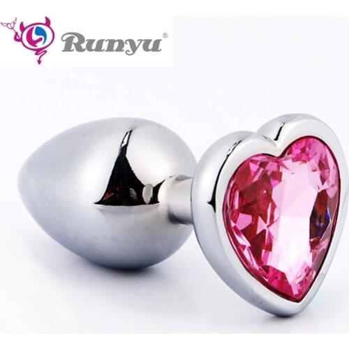 S/M/L Intimate Metal Anal Plug With Crystal Jewelry Smooth Butt Plug No Vibrator Anal Beads Tube Sex Toys for Men/Women
