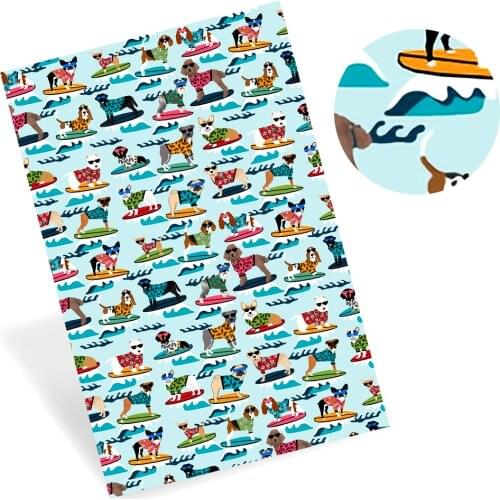 Cheerbows A4 Cartoon Animals Printed Faux Synthetic Leather Fabric Sheet PU Leather DIY Craft Shoes Bags Home Party Decoration