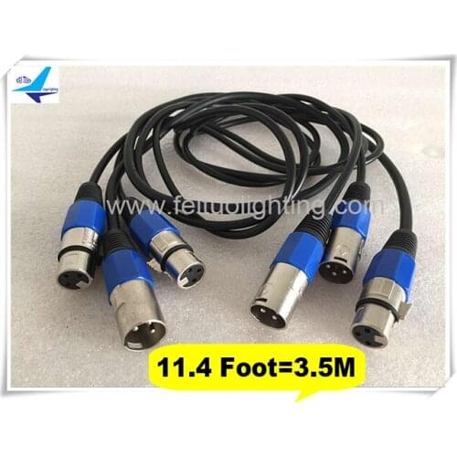 10pcs DMX Connectors 3 Pin Signal Connection DMX Cable 11.4ft for Stage DJ Lighting