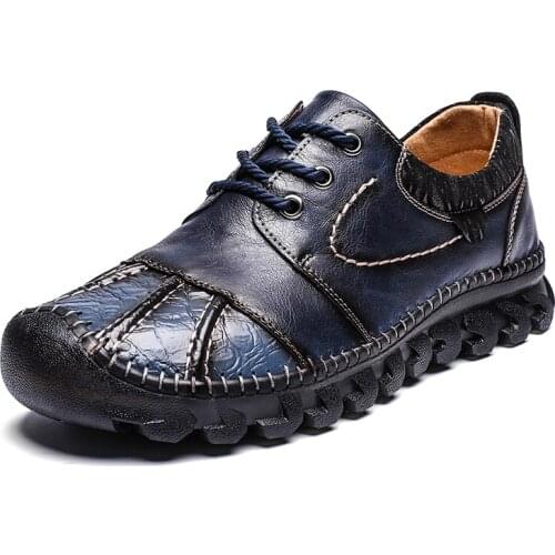 Leather Men Shoes England Trend Male Footwear Set Foot Mens Casual Outdoors Man Flats Work Shoes Large Size48