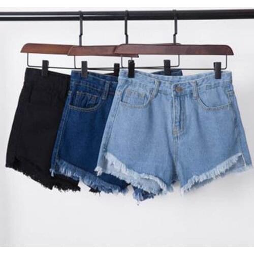 Fashion and leisure High Waist Denim Shorts Women Tassel Hole Loose Short Jeans Punk Sexy 2019 Summer Ms Short Pants