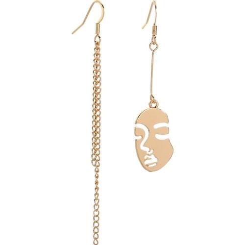 20 pair /lot fashion jewelry gold metal chain tassel face earrings