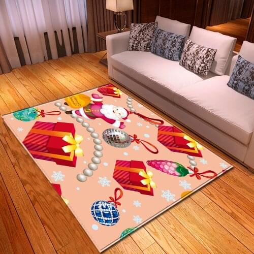 Cartoon Christmas 3D Printing Mat Child Bedroom Play Area Rugs Soft Flannel Memory Foam Xmas Kids Game Carpets for Living Room