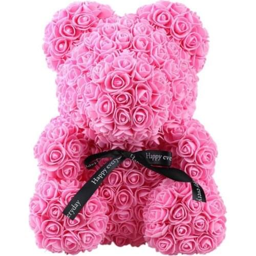 Soap Foam Rose Bear Artificial Flower In Gift Box For Girlfriend Christmas Day Valentines Day Gifts