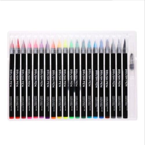 Soft head watercolor pen set 20 colors, 24 colors, 48 colors, Mark pen set, student watercolor pen, washable brush pen