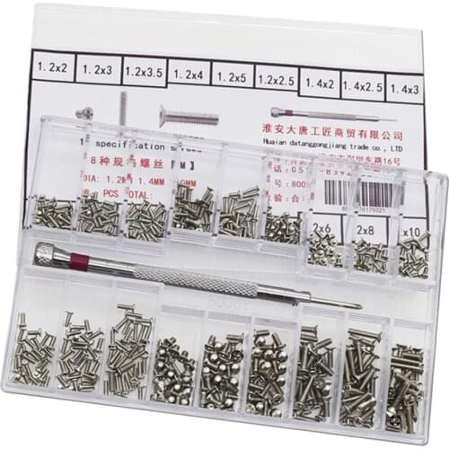 500set 18types Screw Nuts Electronics Eyeglass Replacement Tool With Screwdriver