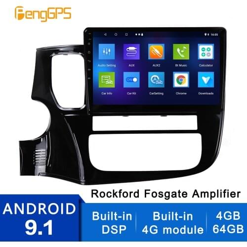 64G 360 Camera Android 9.1 Car Radio for Mitsubishi Outlander 2014-2019 GPS Navigation DVD Player Bulit-in DSP 2 Din Stereo