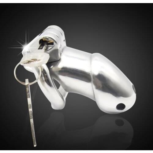 Stainless Steel Male Chastity Belt Penis Cage Mortise lock Chastity Device Male Chastity Cage Device Bondage Fetish BDSM Bondage