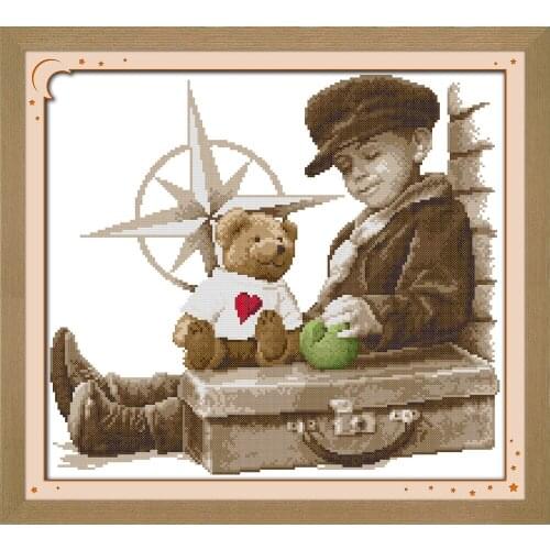 NKF Hot Sale Childhood Cross-Stitch Embroidery Needlework Set 11CT 14CT Chinese Painting DIY for Home Decor