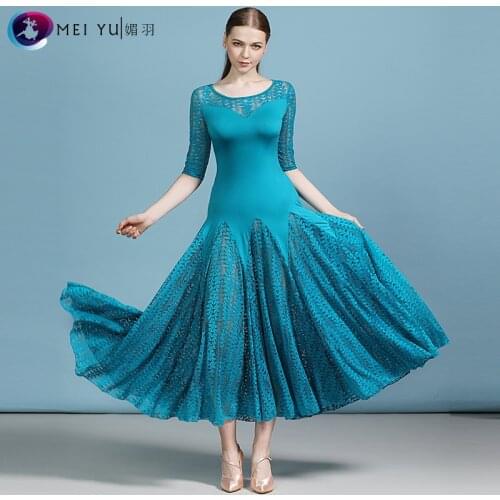 New ballroom dance dress dance ballroom waltz dresses practise dancing full-skirted dress MY809