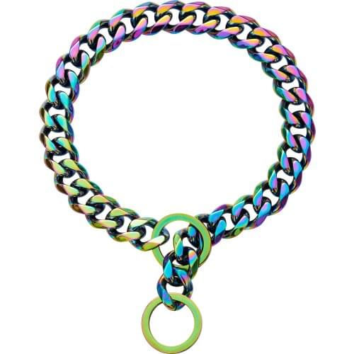 Pet Dog Gold Chain Puppy Collar Necklace 316L Stainless Steel Bulldog Collar 15/19mm Small Middle Large Dog