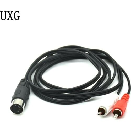 0.5M/1.5M 5 Pin Din Male to 2 RCA Male Audio Video Adapter Cable Wire Cord Connector for DVD Player