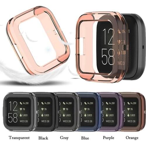 Screen Transparent soft TPU clear Protective Case For Fitbit Versa 2 Smart Watch Screen Protector Cover shockproof Ultra-thin