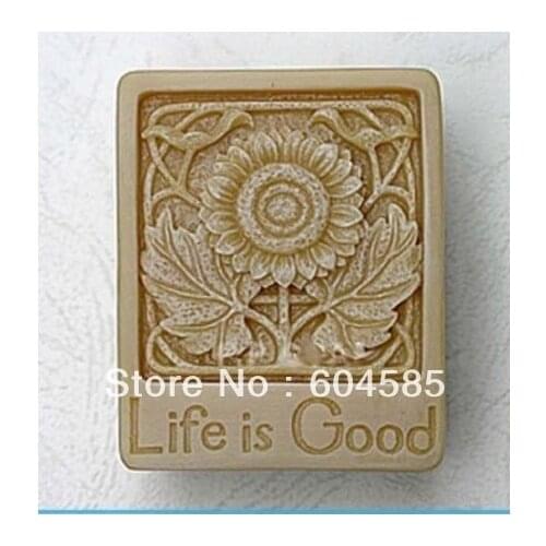 New Life is Good sun flower Craft Art Silicone Soap mold Craft Molds DIY Handmade soap molds