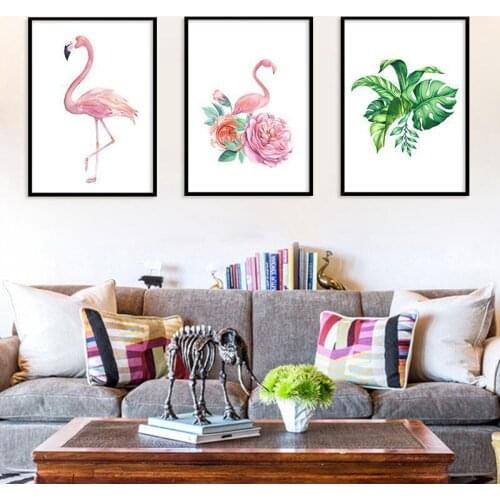 Nordic Poster FlowerFlamingo print canvas painting Decoration Painting Home Decor On Canvas Modern Wall Prints art work no frame