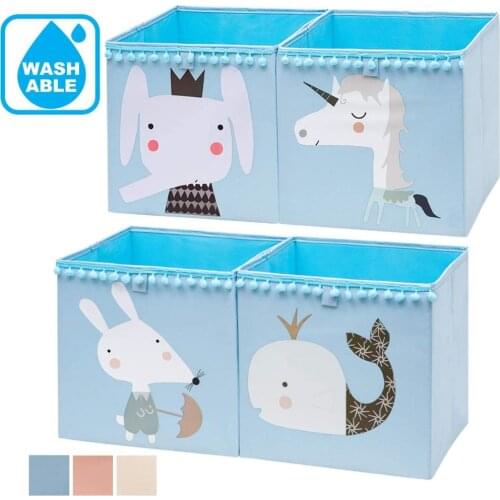 Cube Oxford Fabric Folding Storage Box For Kids Toys Organizer Clothes Underwear Socks Storage Bins Cube Boxes Organizador