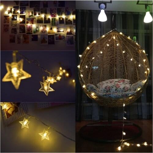 4.5m To 10m LED Star Ball Curtain String Light Fairy Garland Christmas Party Wedding Holiday Bedroom Decoration New Year 2022