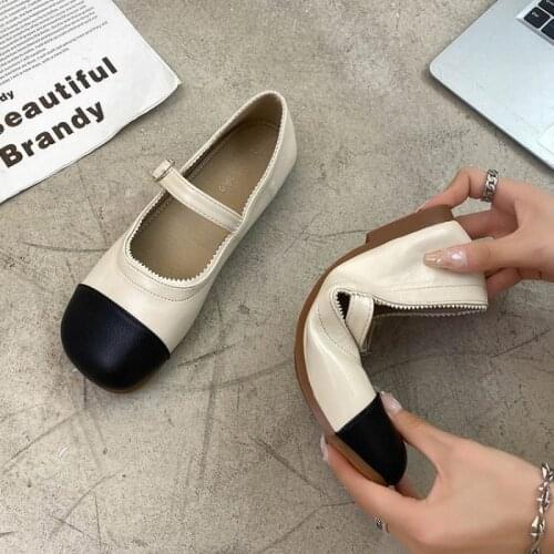 Flat Shoes Soft Leather Casual Shoes Shallow Shoes Women Loafers Ballet Flats Fashion Comfort Peas Shoes Ladies Walking Shoes