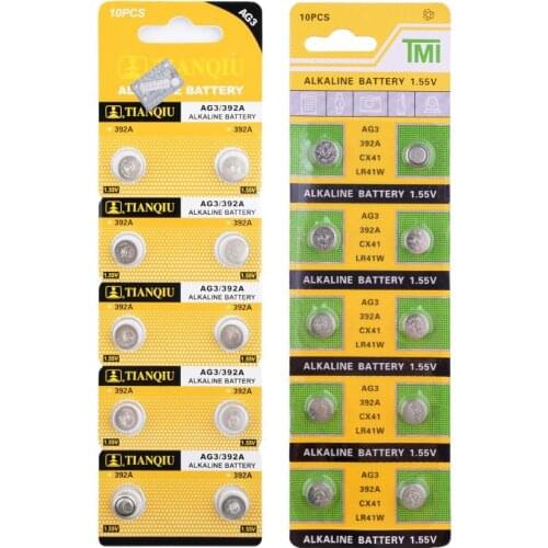 YCDC 10pcs AG3 384 392 SR41W SR41 L736 Disposable Alkaline Coin Cell Button Batteries For Watch