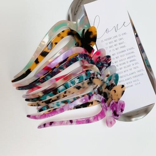 Non-trace hairpin hairdressing duckbill clip acetate leopard print one word bang clip texture hairpin girls tire hair female