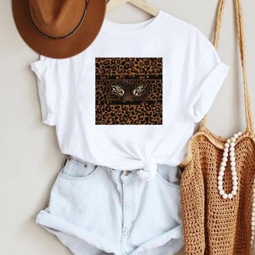 Women Cartoon Leopard 90s Cute Animal Casual Kawaii Fashion Summer Lady Print Tee Graphic T Top Female Tshirts Clothes T-Shirt