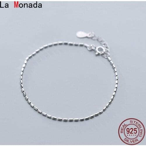 La Monada Geometry Bracelets For Women Silver 925 Sterling Silver Fine Real Silver 925 Bracelet Only Chain Womens Bracelet