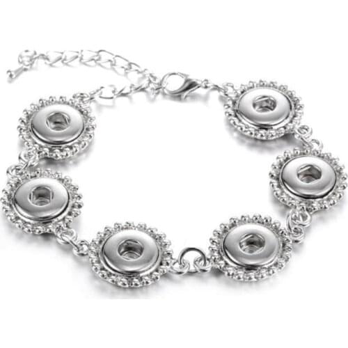 6 buttons Vintage bracelet for women 12mm metal snap button jewelry arm cuff one direction stering silver jewelry