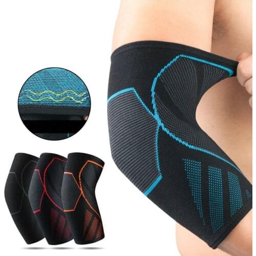 1 Pcs Elastic Breathable Sport Elbow Pads Fitness Basketball Badminton Tennis Compression Elbow Support Brace Joint Protector