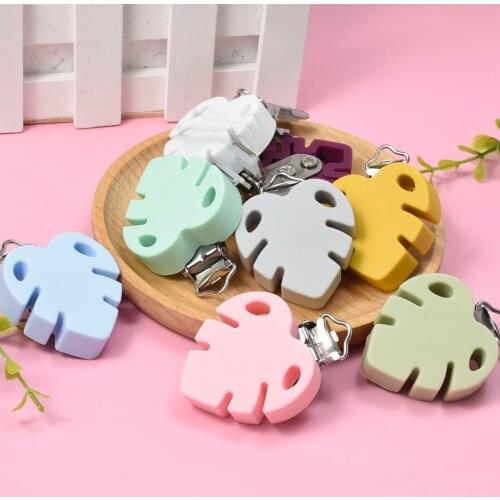 10/20 Pcs Baby Pacifer Clips Color Leaves Perle Silicone Teether Clip DIY Baby Dummy Chain Nipple Holder Soother