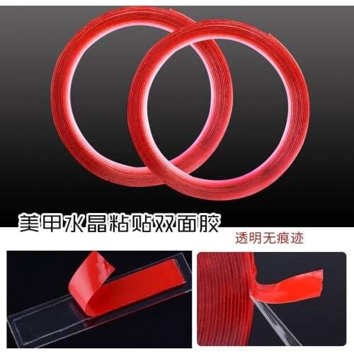 10pcs 3M/10M Transparent Double Adhesive Tape Nail Tip Adhesive Tape Acrylic Display Bar Nail Art Swatch Display Tool