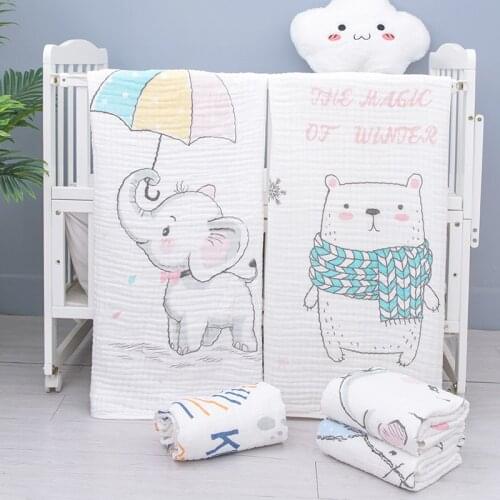 6 Layers Bamboo Baby Bath Towels New Soft Cotton Newborn Quilt Cotton Gauze Seersucker Blankets Cotton Cartoon Cute Baby Stuff