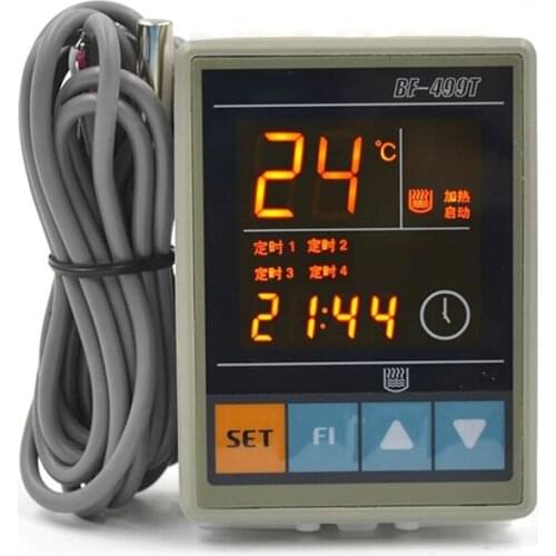BF-499T Digital Temperature Controller LED Display Thermostat Thermoregulator Relay Output Heating Cooling Switch NTC-220 Sensor