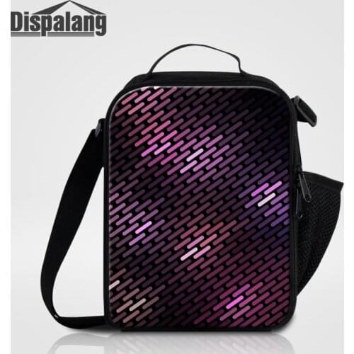 Dispalang Shining Striped Lunch Bag Tote Portable Thermal Picnic Storage Bag Cooler Lunch Box for Children School Food Container