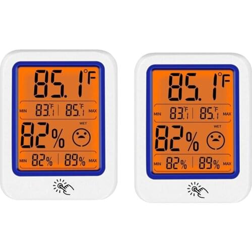 2-Pack Digital Indoor Hygrometer&Thermometer,Home Humidity Gauge Indicator Accurate Temperature Monitor with Backlight