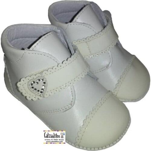 D baby girl porcelain leather and patent leather unsoled booties