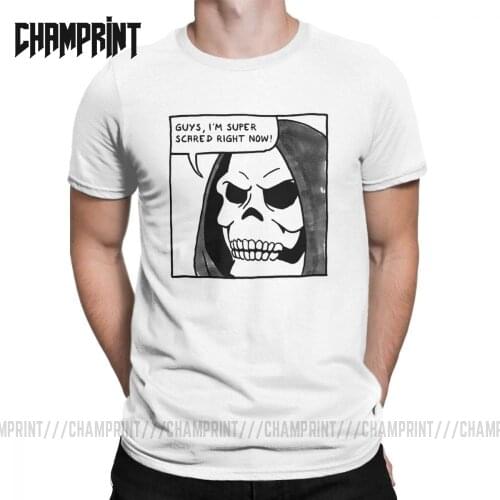 Vintage Meme Scare Horror Satan T-Shirts for Men Round Neck Pure Cotton T Shirts Streetwear Short Sleeve Tees Gift Idea Clothes