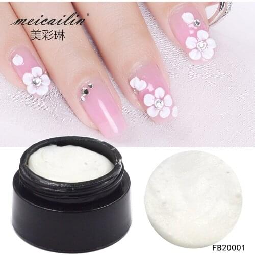 Meicailin 1pcs 12 Colors 3D Carved Patterns Gel UV Glitter Sculpture Glue Nail Gel Modelling Tools Painting Gel Nail Varnish