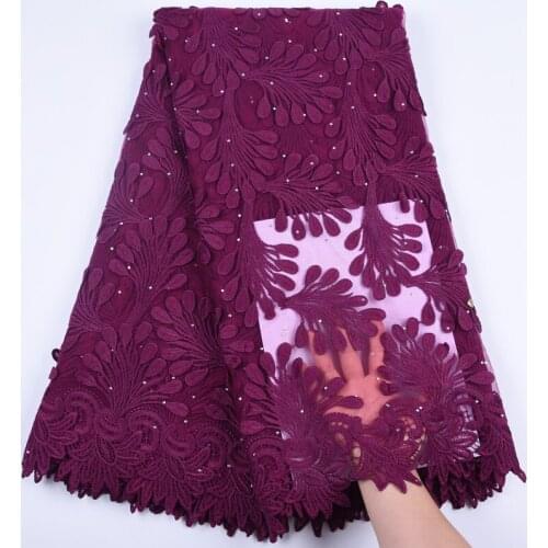 Hot Soft 3D Applique Milk Silk Laces Dressed Materials French Mesh Lace Fabric Bridals With Stones For Nigerian Wedding F1704