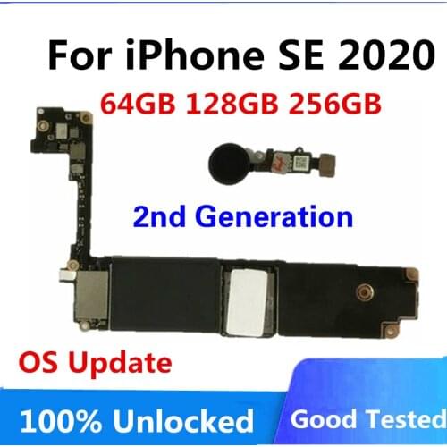 For iPhone SE 2020 2th Motherboard Logic Board Original Unlocked Global version With/Without Touch ID Logic Board Free iCloud