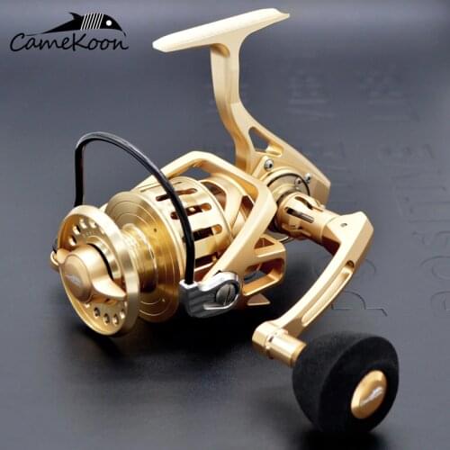 CAMEKOON GW6000 Full Aluminum Fishing Reel 30KG Max Drag Spinning Reel 8BBs Saltwater Coil Heavy Duty Offshore Big Game Fishing