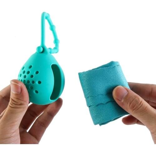 Outdoor Sports Portable Quick Drying Cooling Microfiber Towel Instant Cooling Relief Yoga Gym Running Travel Towel Silicone Bag
