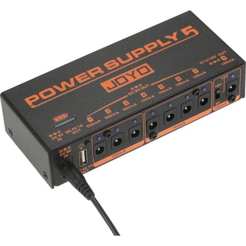 JOYO JP-05 Guitar Effect Power Supply Station Distributor 8 Isolated Output for 9V/12V/18V Effect Pedals with USB Port