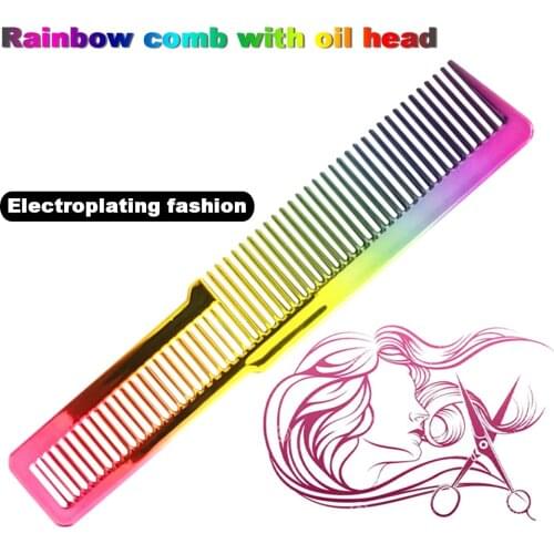 Haircut Hairdresser Comb Colorful Rainbow Comb Hairdressing Styling Tool