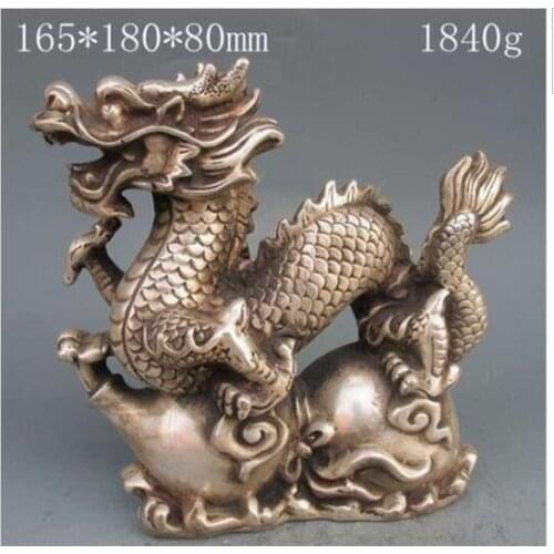HANDWORK UNIQUE SILVER COPPER ELEPHANT Chinese Silver Bronze Statue - Dragon & Gourd w Ming Dynasty Xuan De Mark