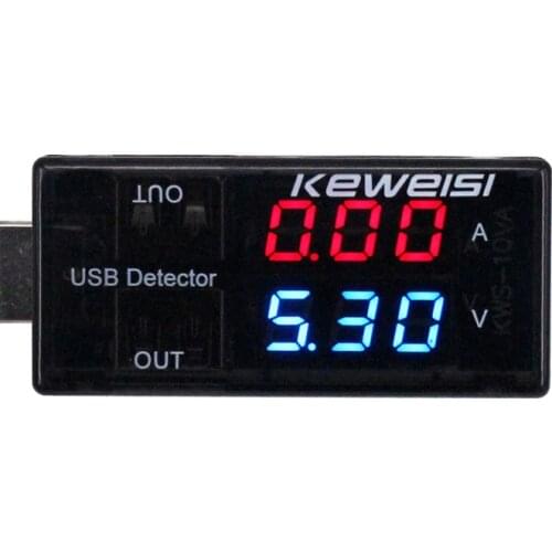 1PC Usb ammeter voltmeter digital dual display mobile phone charging head detection test instrument digital display one turn two