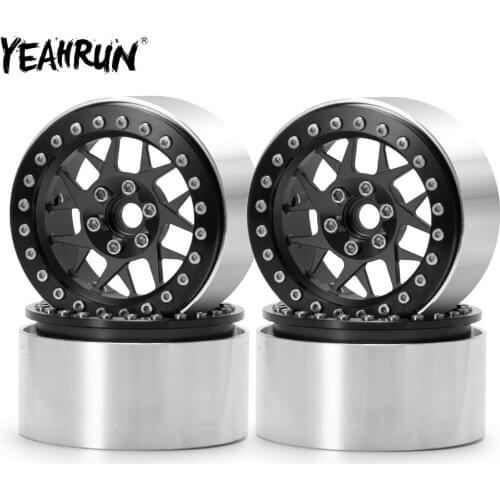 YEAHRUN 1/2/4 Pcs Metal 2.2inch Beadlock Wheel Rim Hubs For 1/10 Axial SCX10 Wraith 90018 TRX4 CC01 D90 RC Crawler Car Parts